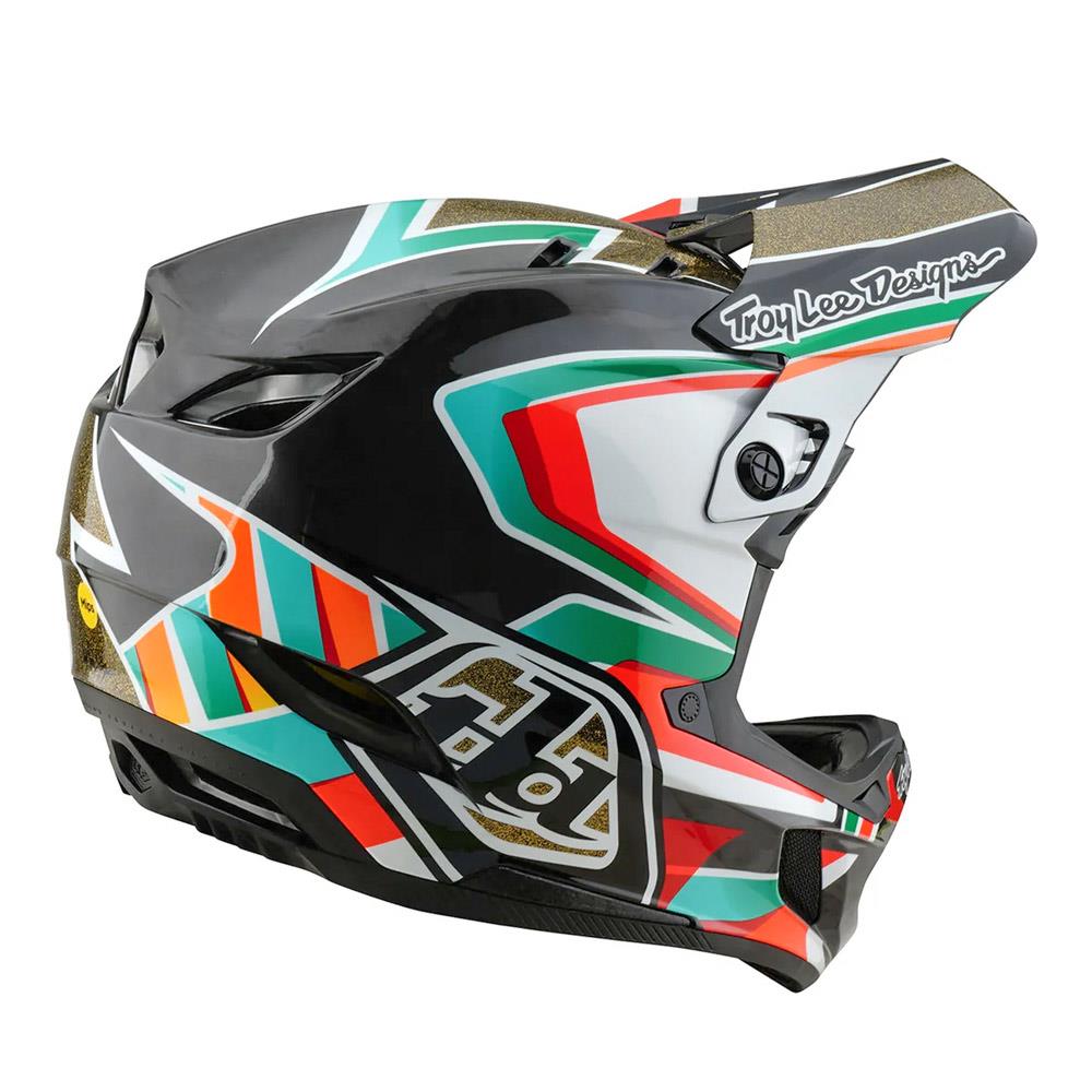Troy Lee D4 Carbon MIPS Race Helmet - Frames Black/Gold