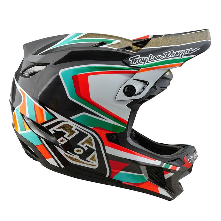 Troy Lee D4 Carbon MIPS Race Helmet - Frames Black/Gold