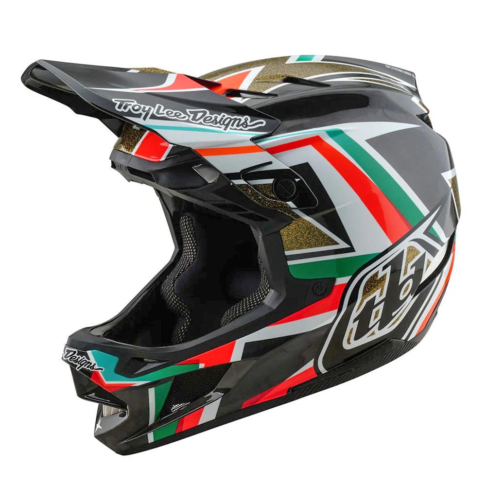 Troy Lee D4 Carbon MIPS Race Helmet - Frames Black/Gold