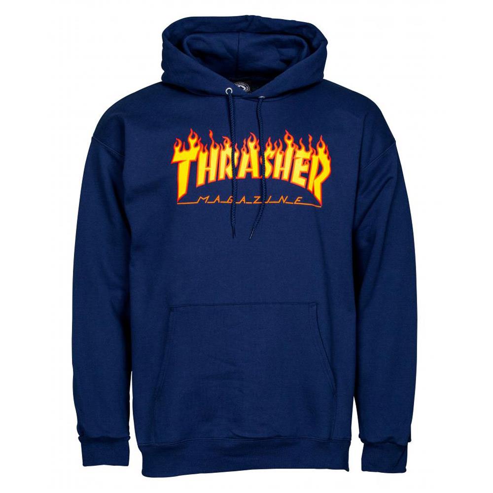 Thrasher Flame Logo Hoodie - Navy | Source BMX