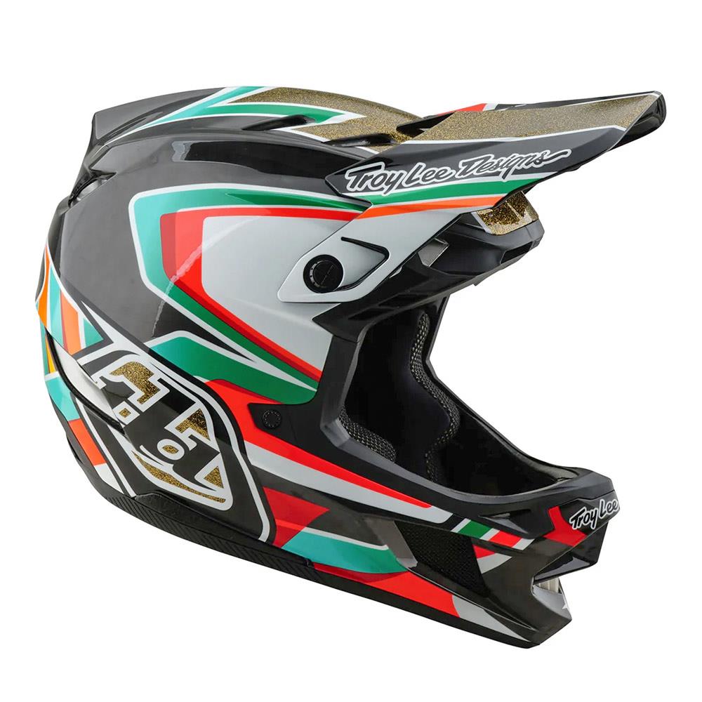 Troy Lee D4 Carbon MIPS Race Helmet - Frames Black/Gold