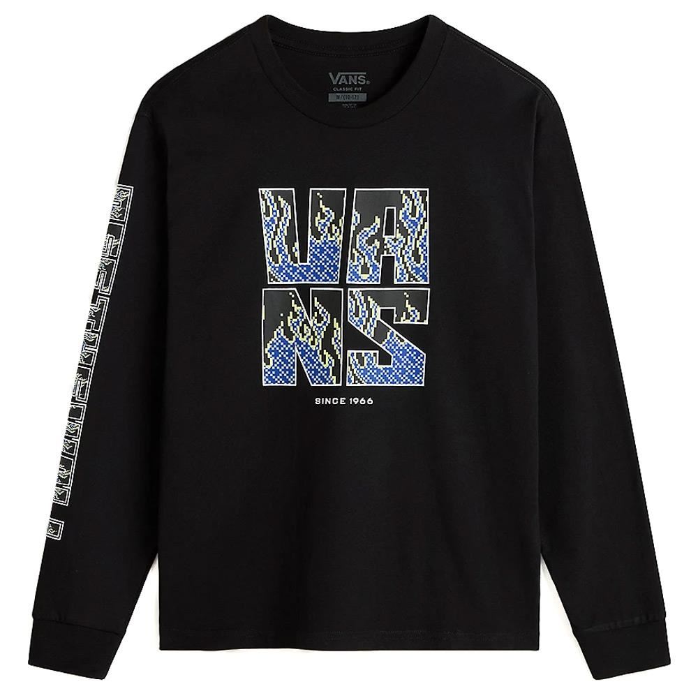 Vans Boys Digi Flames Long Sleeve T-shirt - Black – Source BMX