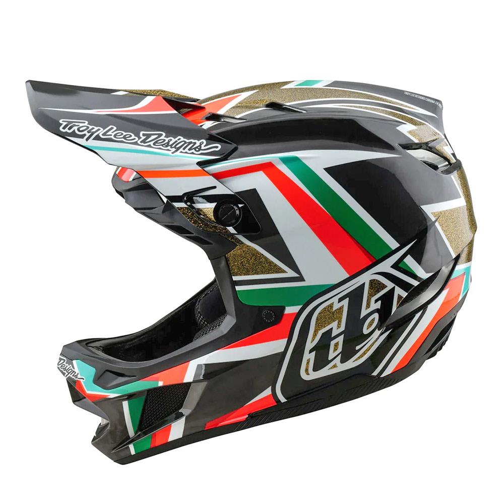 Troy Lee D4 Carbon MIPS Race Helmet - Frames Black/Gold