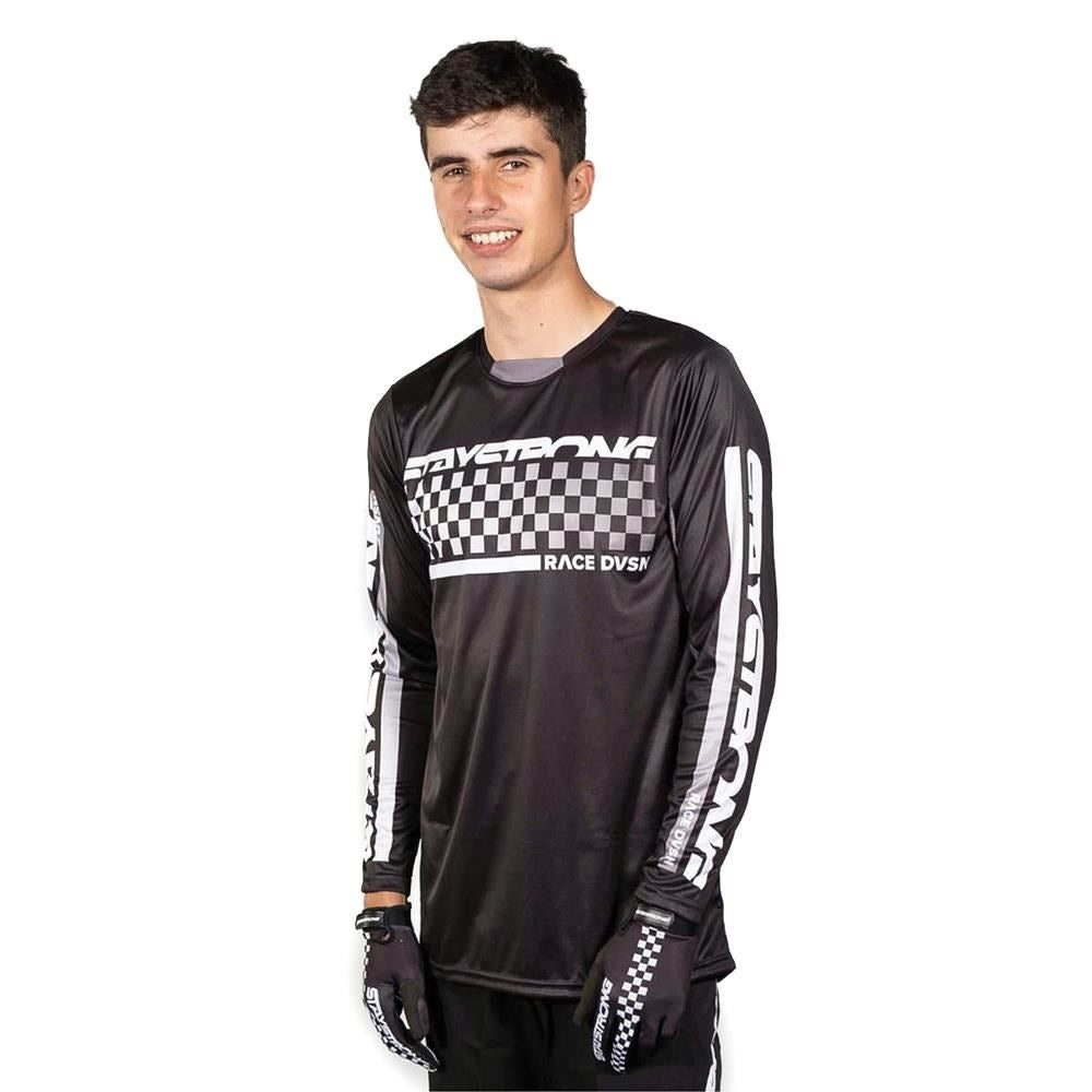 Stay Strong Checker Race Jersey - Black – Source BMX