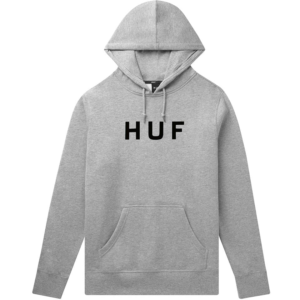 HUF Essentials OG Logo Pullover Hoodie Athletic Heather Source BMX