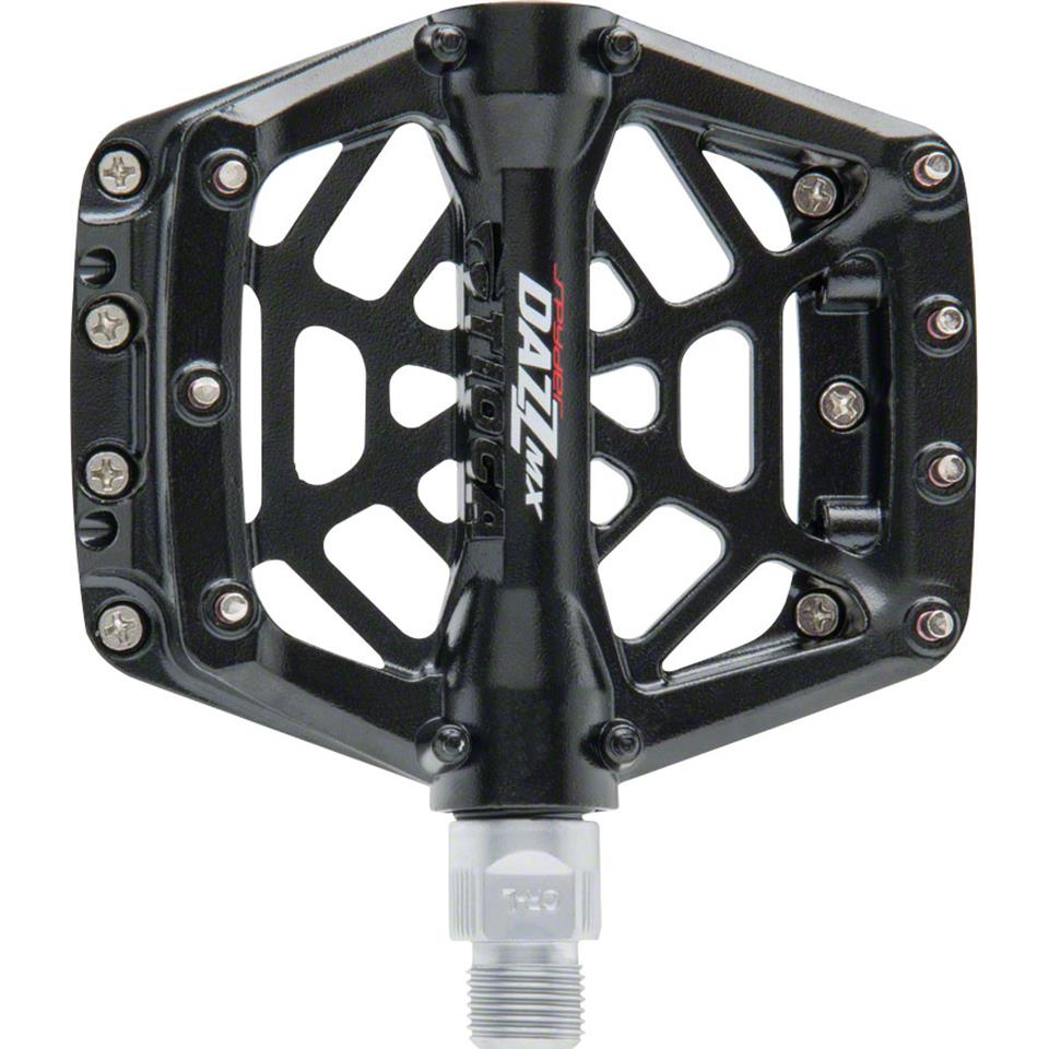 Paire de pédales mixtes en aluminium noir pour spinning + cale-pied et sangle 9/16