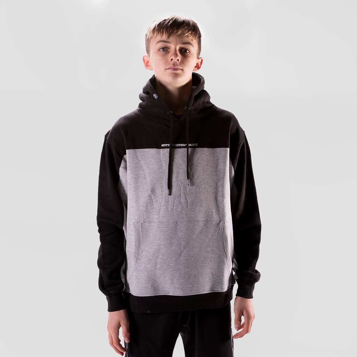 Stay Strong Cut Off Hoodie - Black/Grey