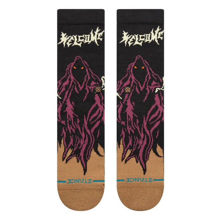 Stance Welcome Skelly Crew Socks - Black - Large