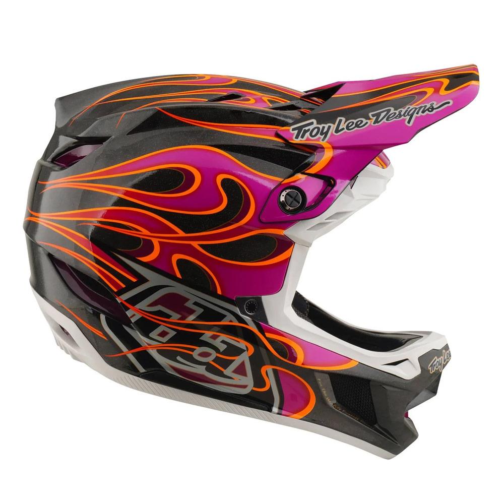 Troy Lee D4 Carbon MIPS Race Helmet - Torched Carbon/Magenta
