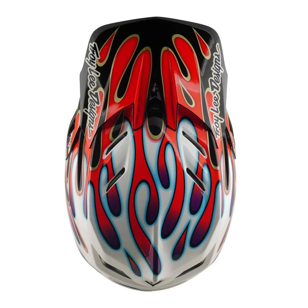 Troy Lee D4 Composite Race Helmet - Overspray White/Red