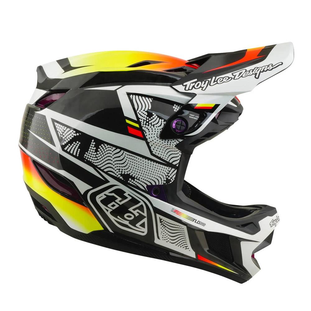 Troy Lee D4 Carbon MIPS Race Helmet - Lined Up Black
