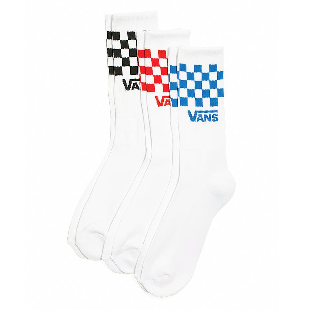 Vans Classic Check Crew Socks 3-Pack - Checkerboard White