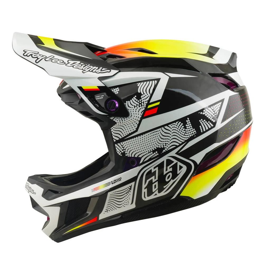 Troy Lee D4 Carbon MIPS Race Helmet - Lined Up Black