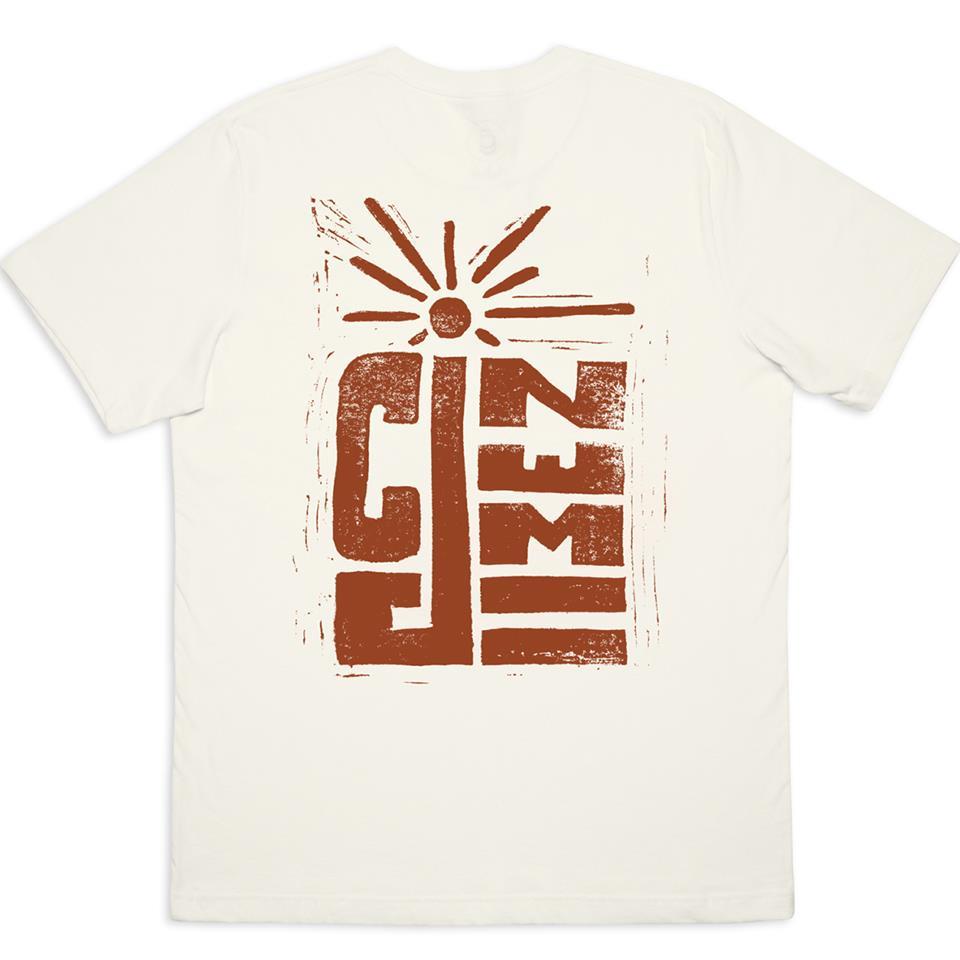 Cinema Linocut T-Shirt - Cream
