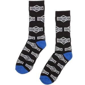 Sunday Conerstone All Over Crew Sock - Black/White
