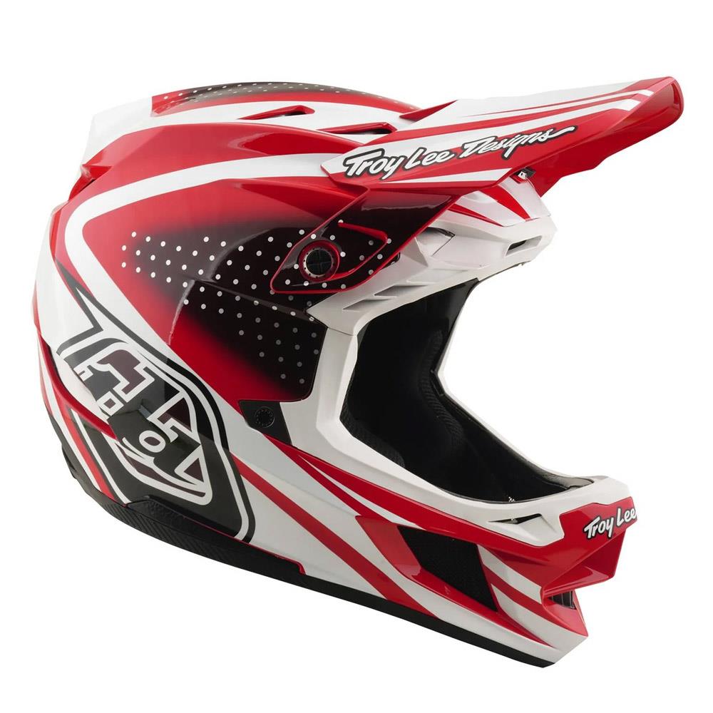 Troy Lee D4 Polyacrylite MIPS Race Helmet - The Line Fire/White