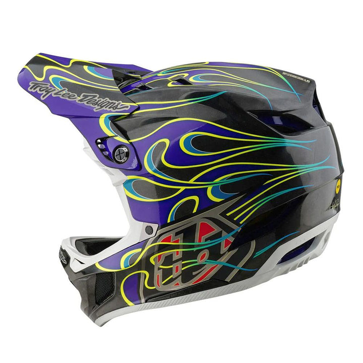 Troy Lee D4 Carbon MIPS Race Helmet - Torched Black/Purple