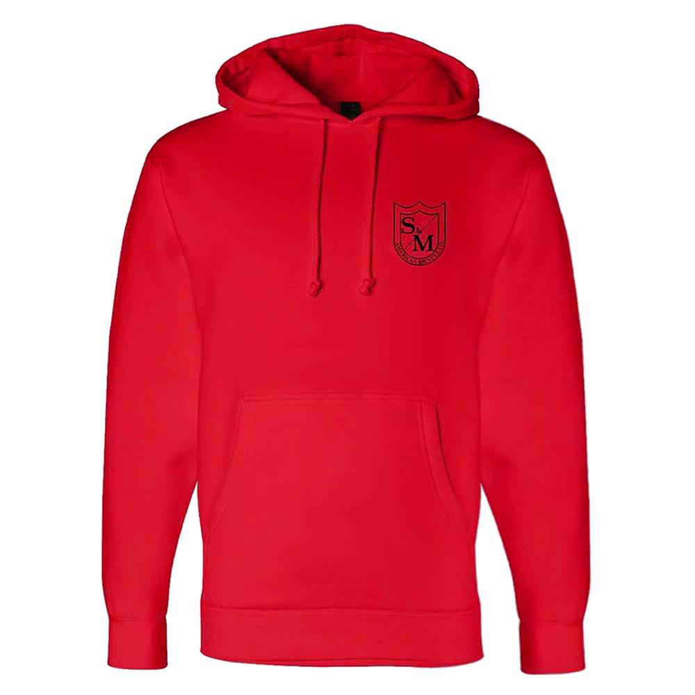 S&M Two Shield Heavy Pullover Hoodie - Red