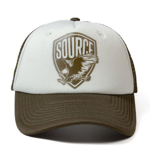 Source Eagle Trucker Hat - Olive/White