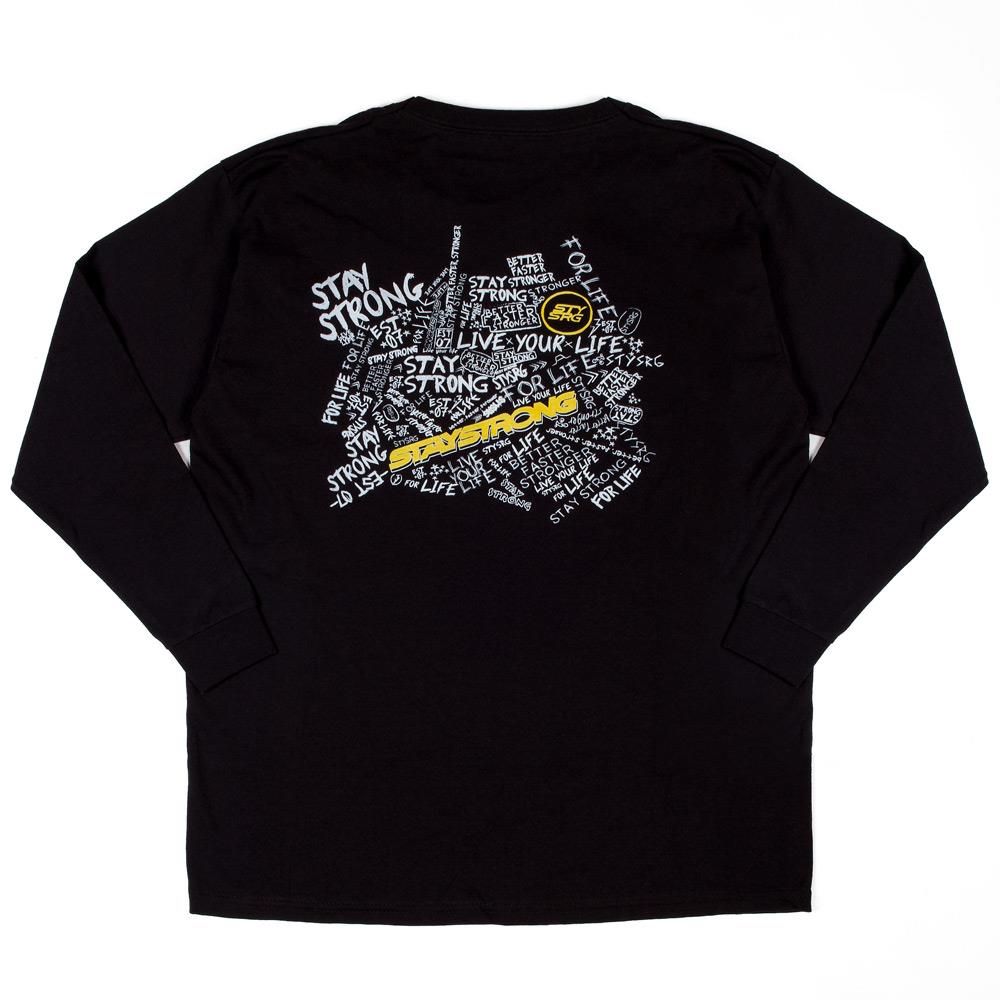 Stay Strong Scribble Long Sleeve Youth T-Shirt - Black