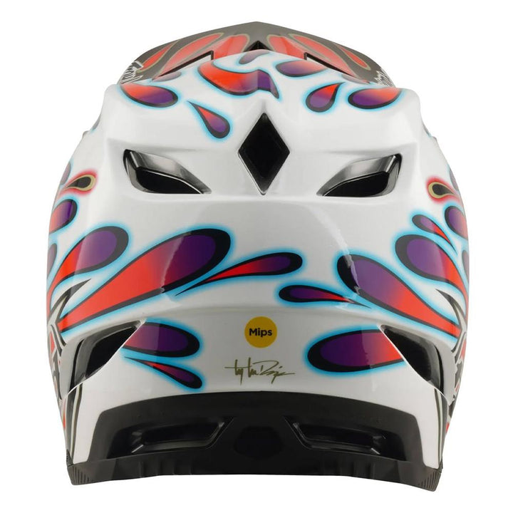 Troy Lee D4 Composite Race Helmet - Overspray White/Red
