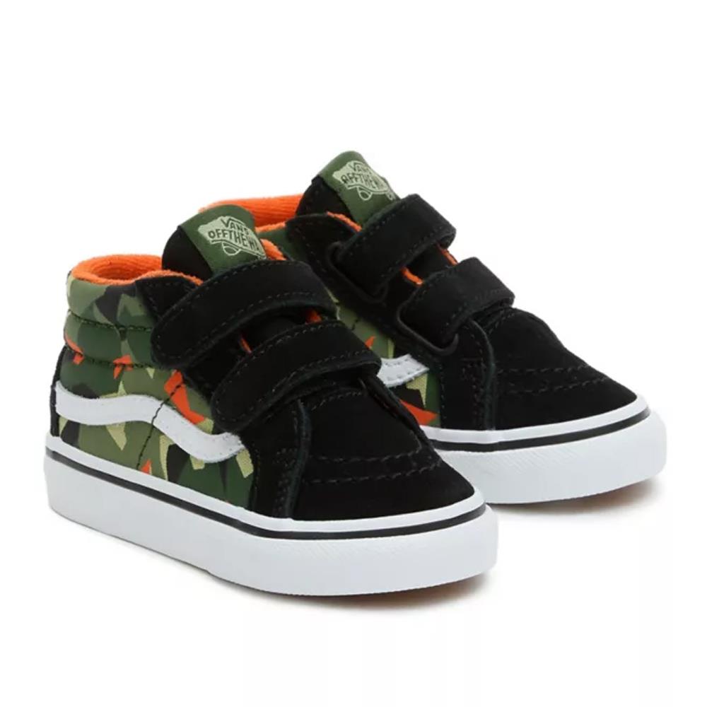 Vans Niño Sk8-Mid Reedición de gancho y bucle Zapatillas - Geo Camo Negro/Multi