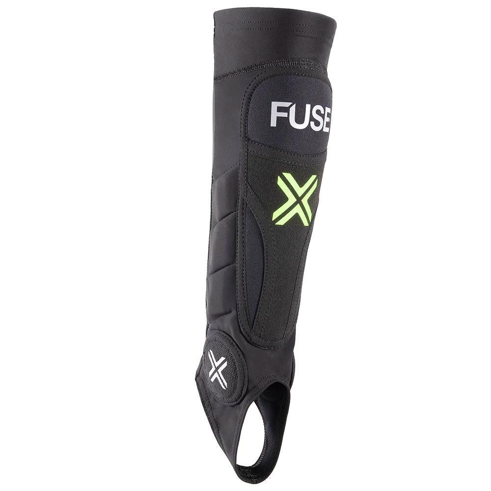 Fuse Omega Pro Shin/Ankle Combo Kids Pads - Black/ Neon Yellow