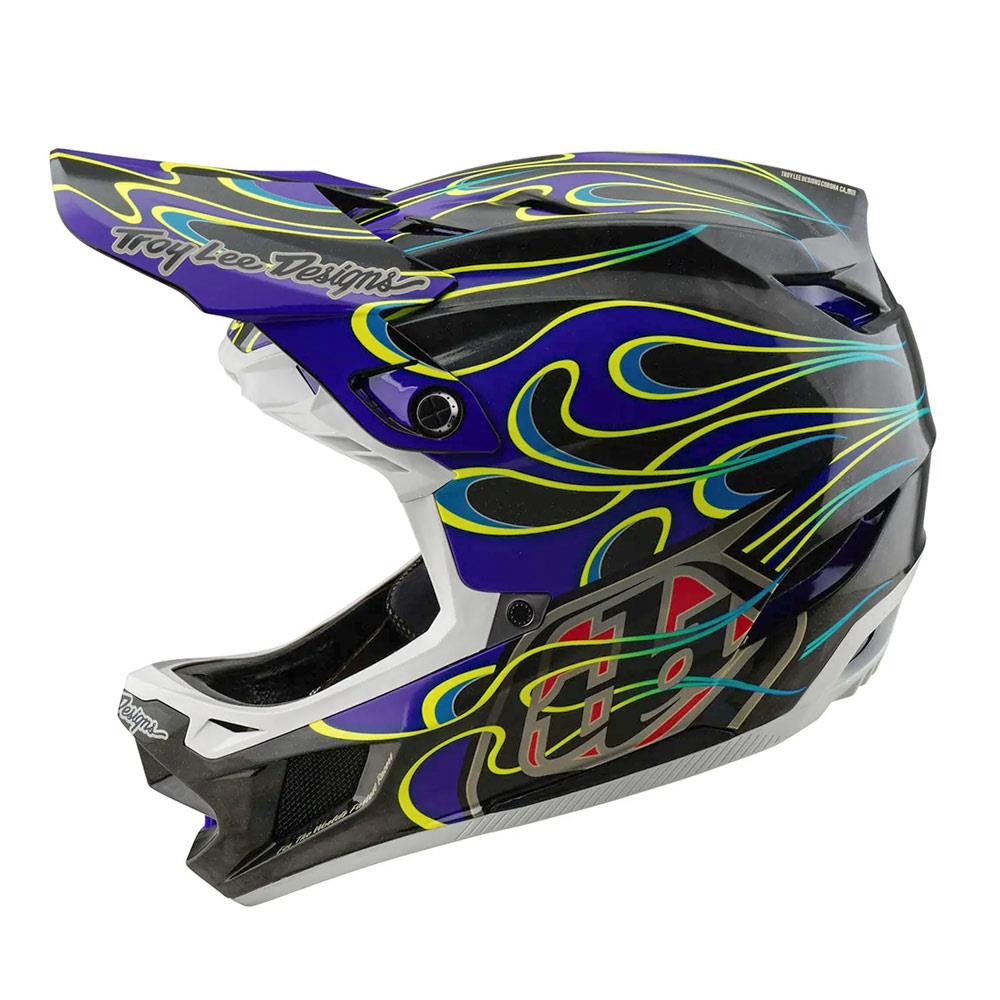 Troy Lee D4 Carbon MIPS Race Helmet - Torched Black/Purple