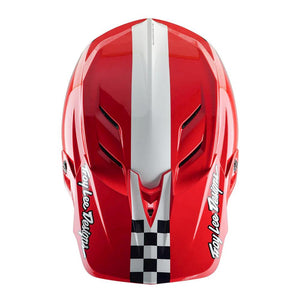Troy Lee D4 Polyacrylate MIPS Race Helmet - Fifty-50 White/Red