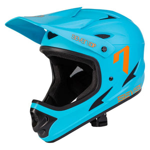 Seven iDP M1 Youth Race Helmet - Light Blue/Orange