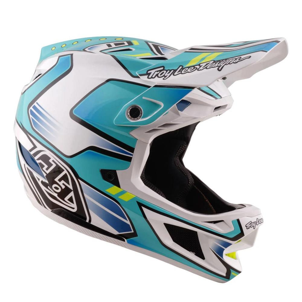 Troy Lee D4 Composite Race Helmet - Crest Real Teal