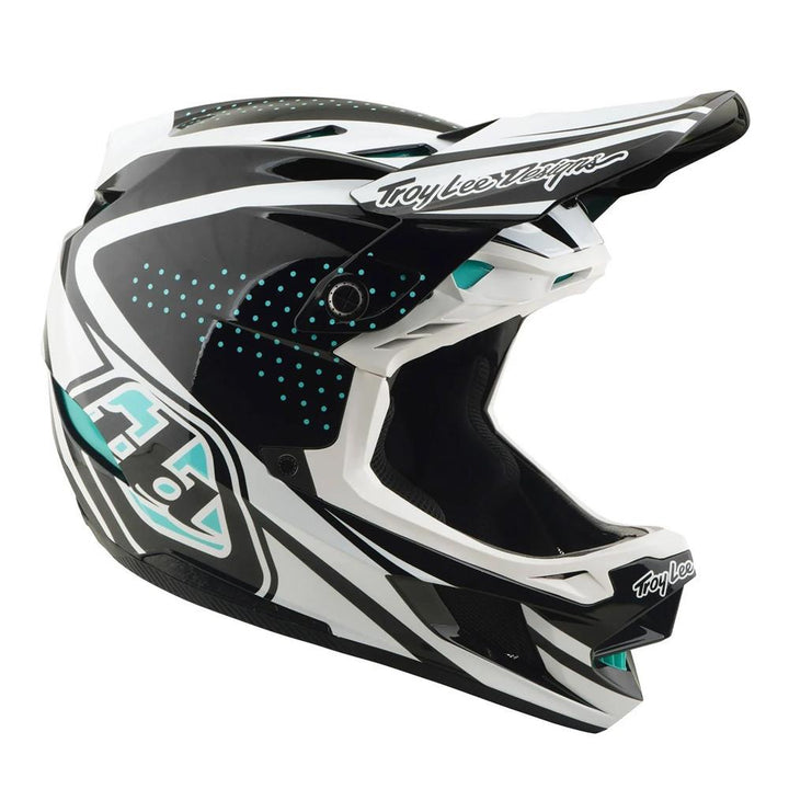 Troy Lee D4 Polyacrylite MIPS Race Helmet - The Line Charcoal/White
