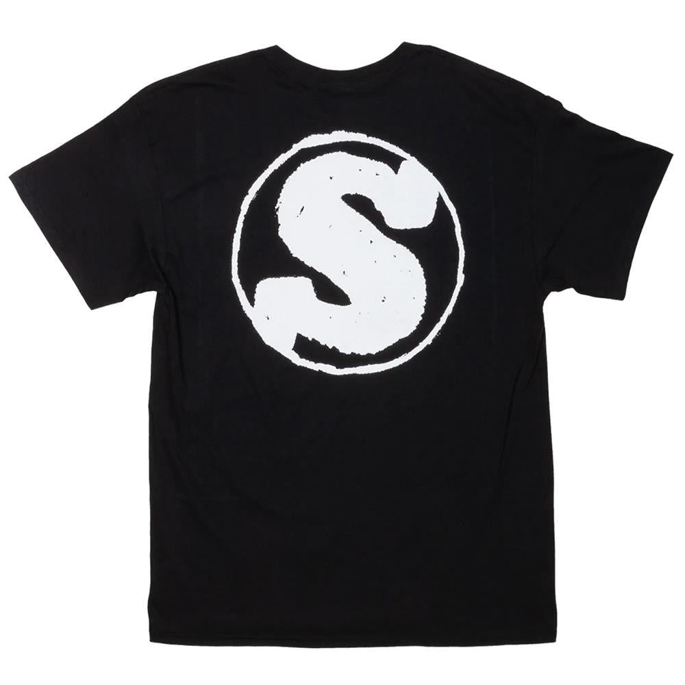 Sunday Hard Print T-Shirt - Black With White Ink