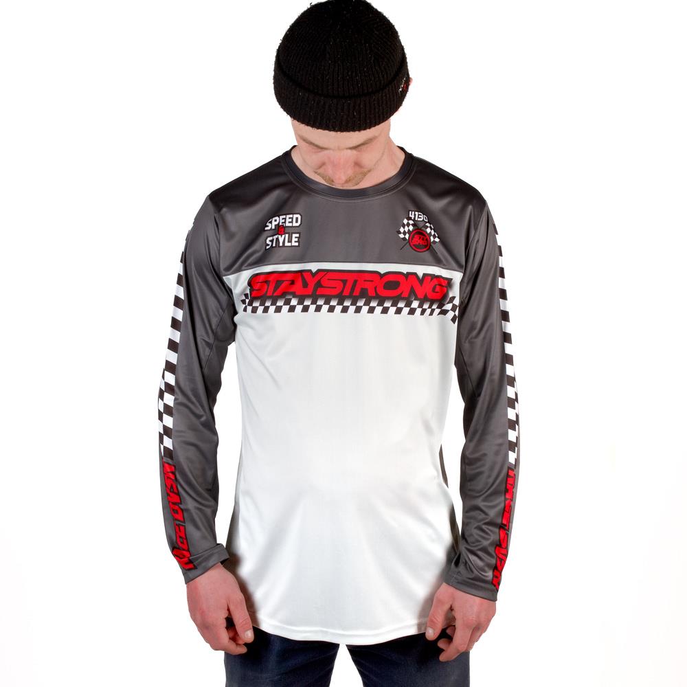 Stay Strong Jersey de velocidad y estilo - Gray