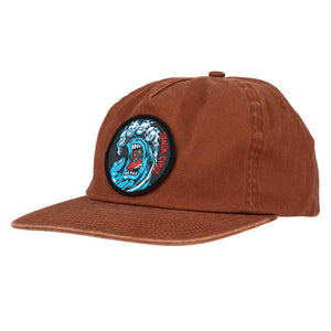 Santa Cruz Screaming Wave Snapback Cap - Brown Overdye