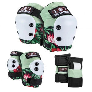 187 Killer Pads Jr. Six Pack Set - Hibiscus - Pink/ Green/ Nero