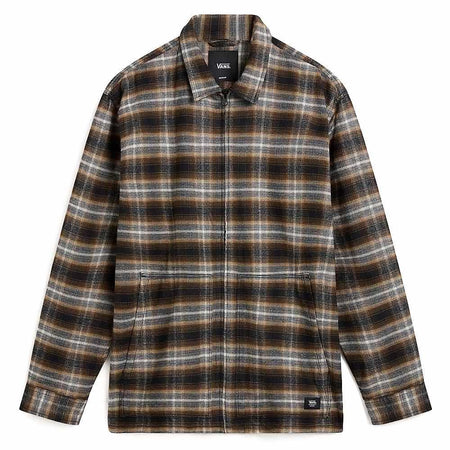 Vans Montwood Zip Flannel Shirt Black and Sepia Source BMX