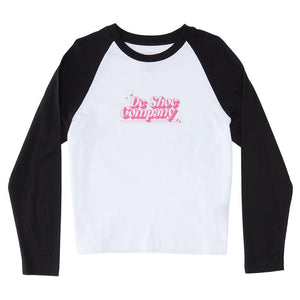 Camiseta de mujer Raglan de DC Timeless - White/Negro