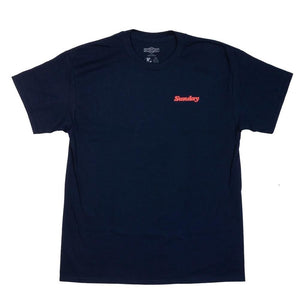 Sunday Winners Wreath T-Shirt - Navy With Red And Yellow Wreath