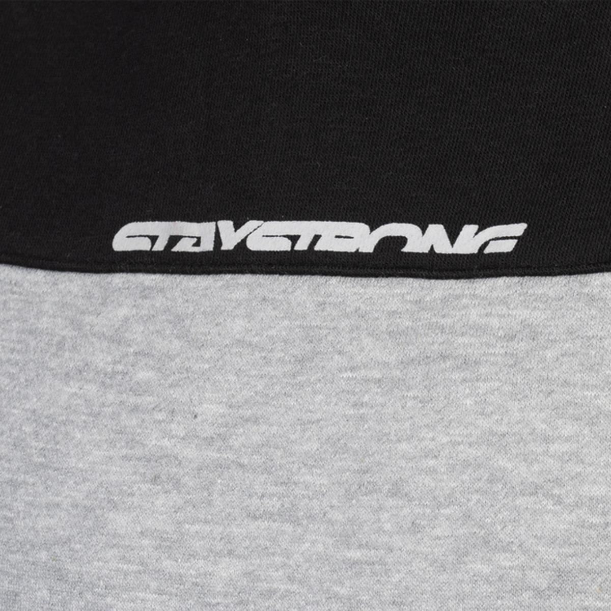 Stay Strong Cut Off Hoodie - Black/Grey