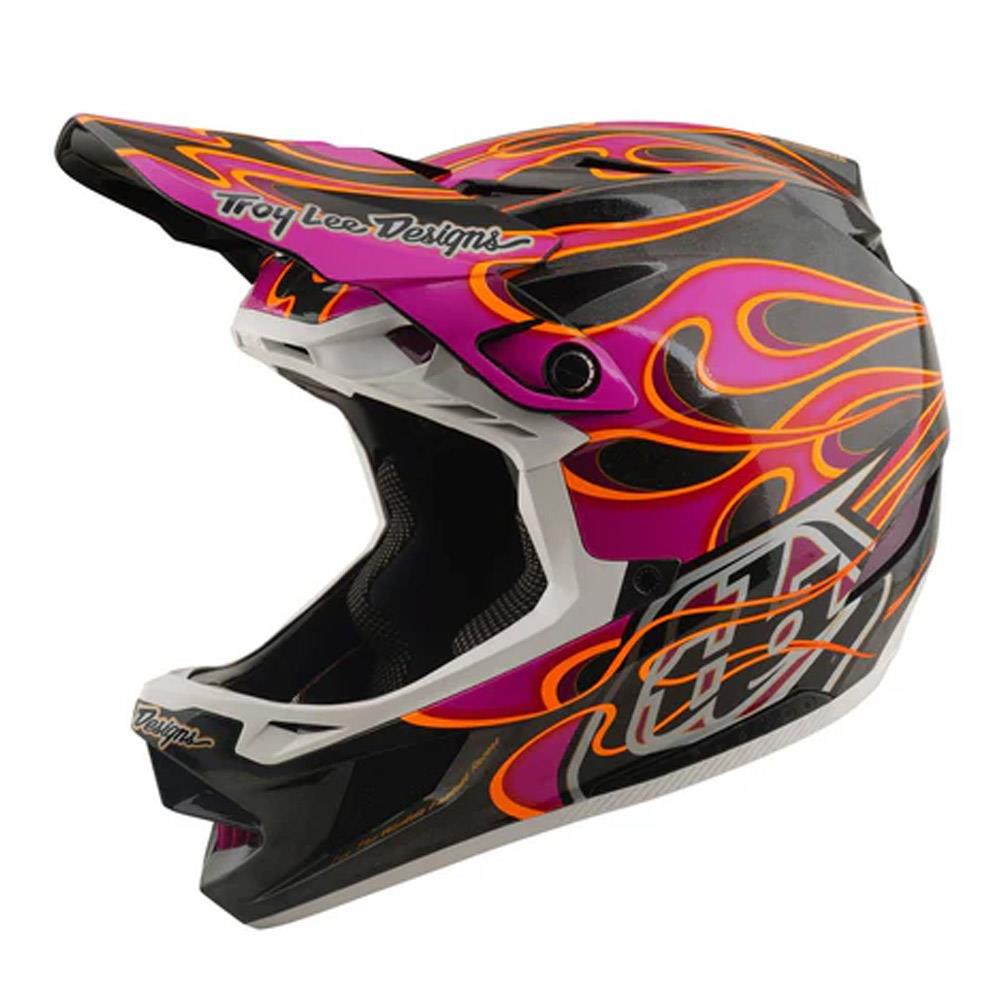 Troy Lee D4 Carbon MIPS Race Helmet - Torched Carbon/Magenta