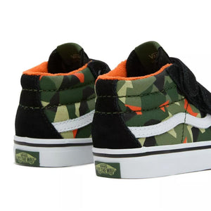 Vans Niño Sk8-Mid Reedición de gancho y bucle Zapatillas - Geo Camo Negro/Multi