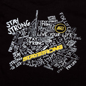 Stay Strong Scribble Long Sleeve Youth T-Shirt - Black