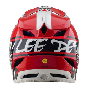 Troy Lee D4 Polyacrylate MIPS Race Helmet - Fifty-50 White/Red