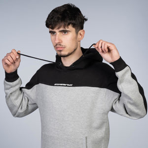 Stay Strong Cut Off Hoodie - Black/Grey