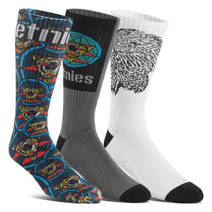 Etnies Thomas Hooper Crew Sock (3 Pack) - Black/White/Grey