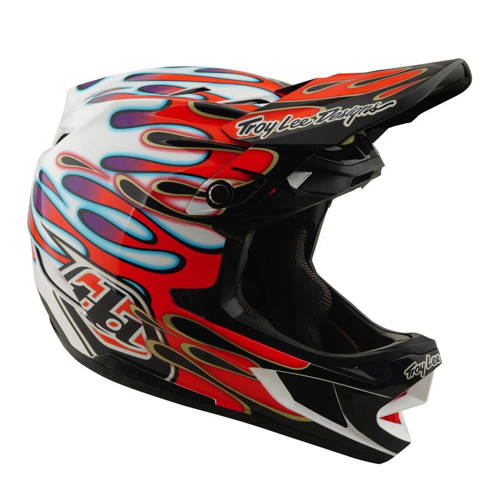 Troy Lee D4 Composite Race Helmet - Overspray White/Red