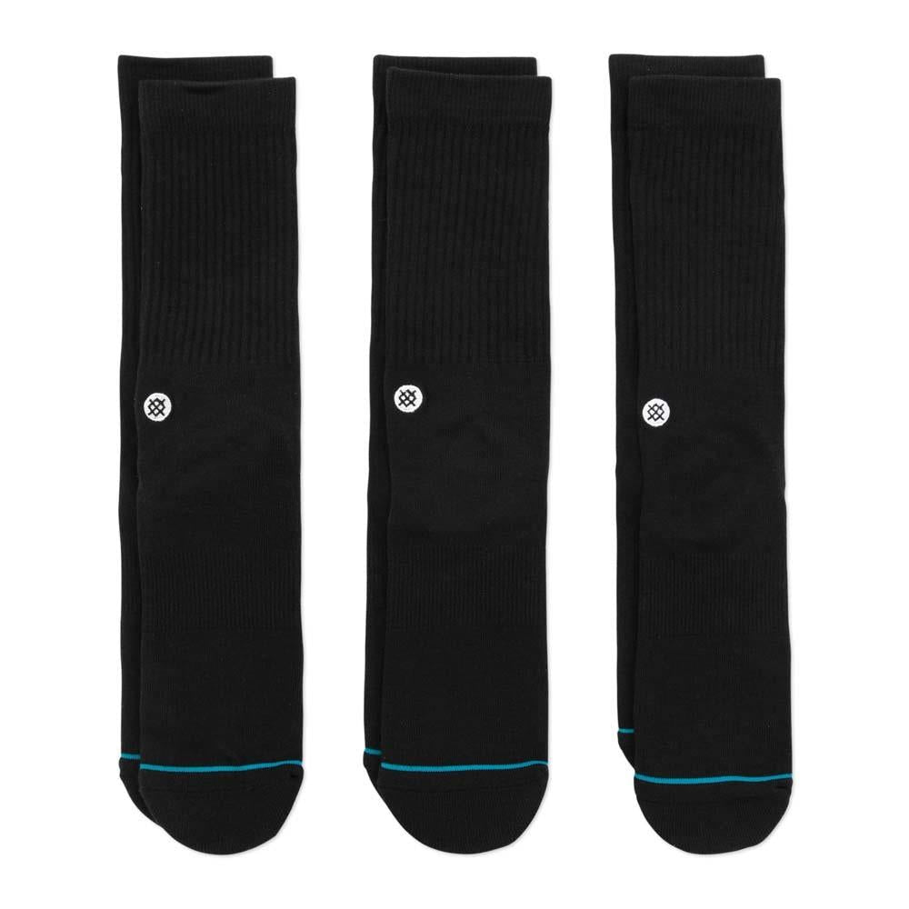 Stance Icon Socks 3 Pack - Black/ Large