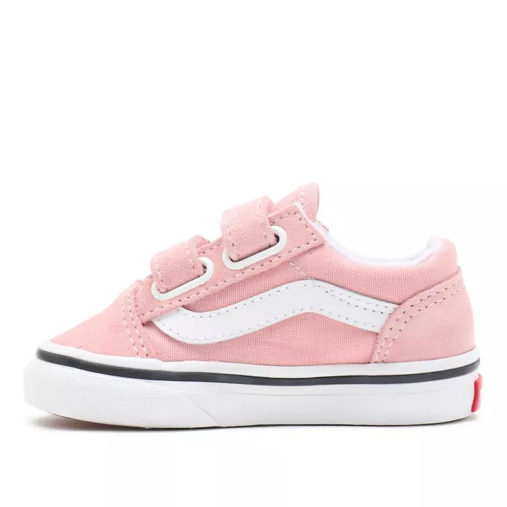 Vans Toddler Old Skool V Shoes - Powder Pink/True White