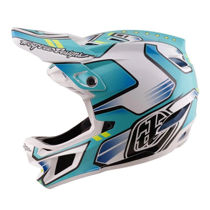 Troy Lee D4 Composite Race Helmet - Crest Real Teal